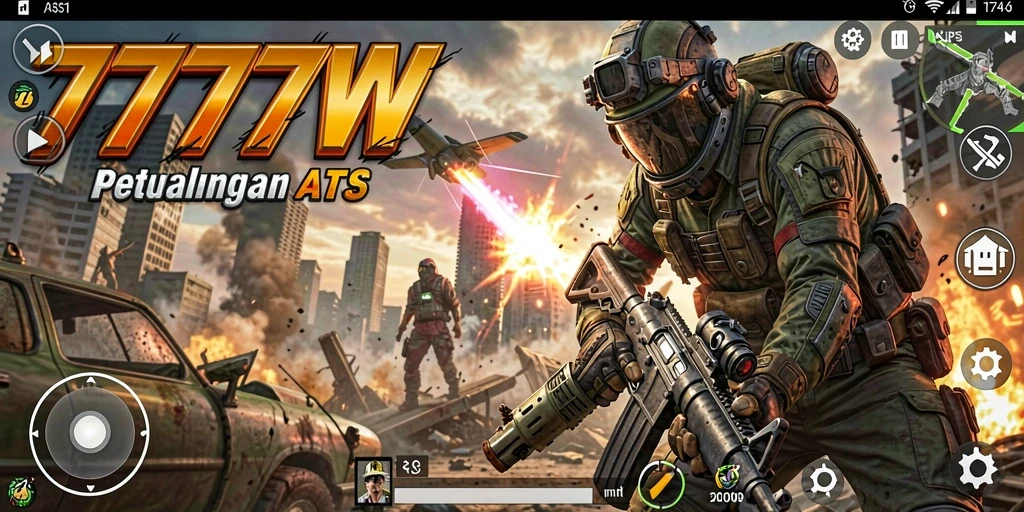 Tangkapan layar dari aksi mendebarkan dalam game TPS 7777W.
