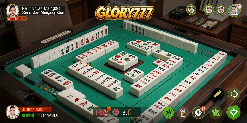 Screenshot GLORY777 menampilkan gameplay Mahjong yang menarik dan menantang.