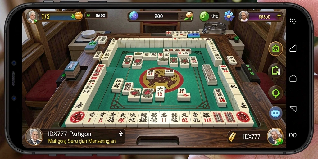 Tampilan gameplay seru dari IDX777 yang penuh tantangan Mahjong.