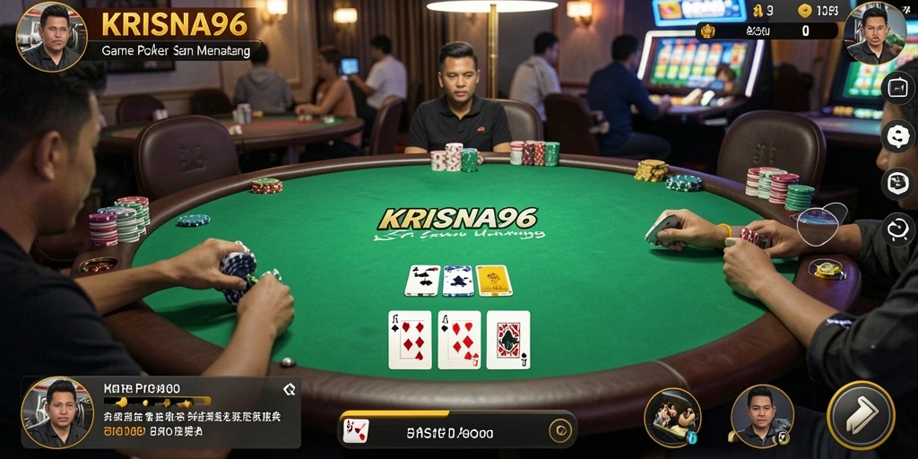 Tampilan gameplay Poker yang seru di KRISNA96.