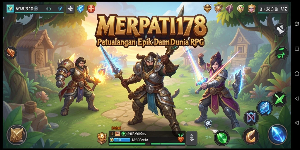 Tampilan gameplay MERPATI178 yang epik dan bercorak RPG.