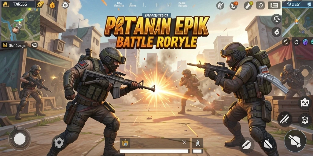 Tampilkan gameplay seru di TAR555 saat pertarungan berlangsung.